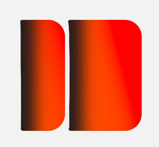 Gradient red and orange abstract shapes with rounded edges, resembling the number '11', on a light gray background.
