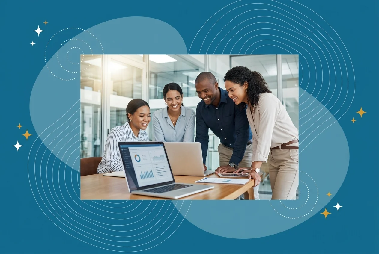 Fractional CMO reviewing compliant patient-acquisition metrics with a healthcare team