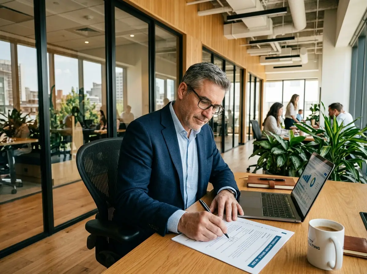 Finance consultant defining his Fractional CFO service offer