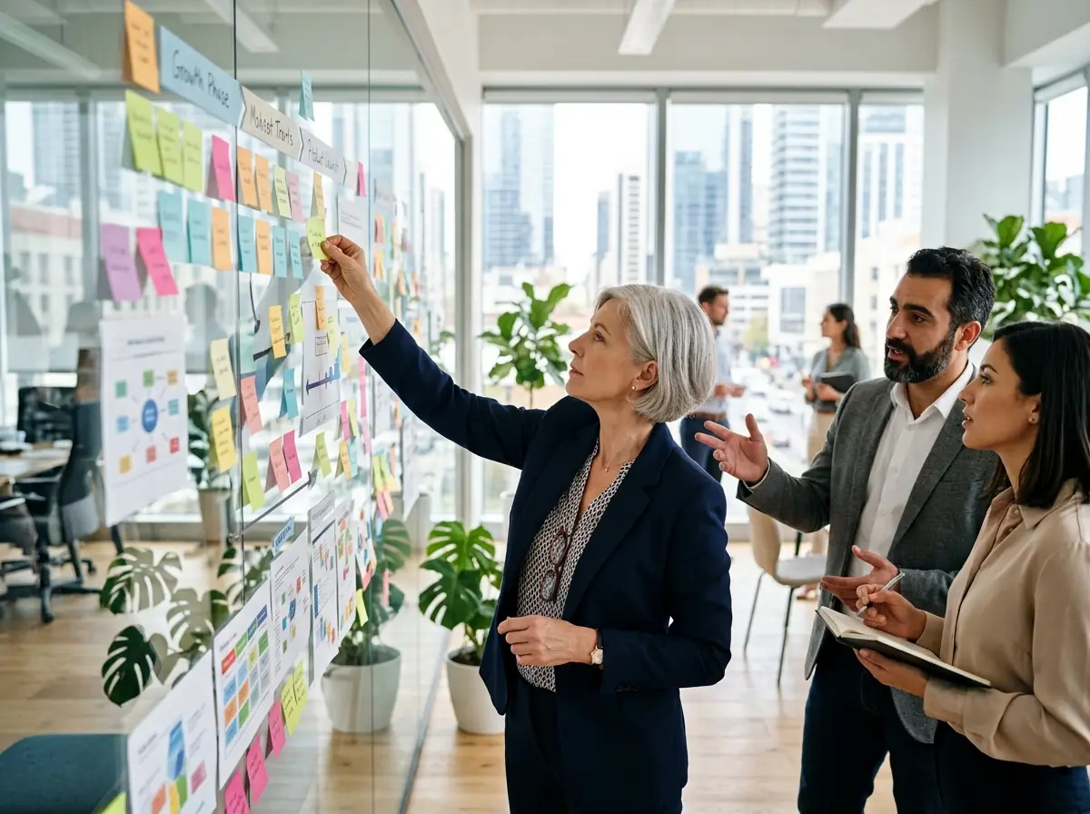 Fractional CSO leading a market strategy roadmap session