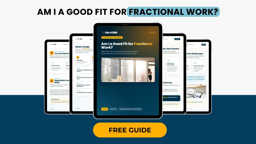 Am I a Good Fit for Fractional Work guide cover from Hey CMO