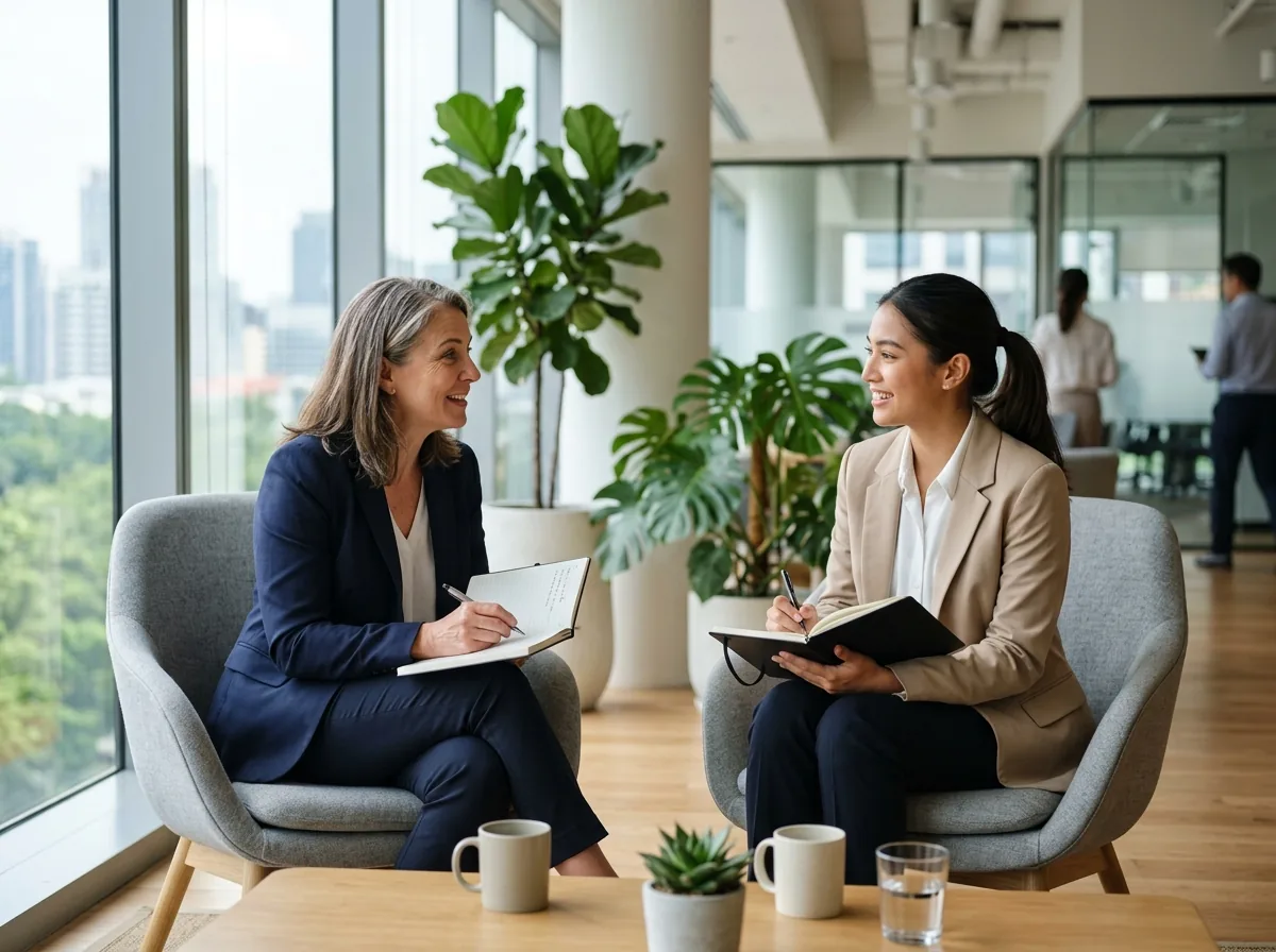 Fractional CEO coaching a manager one to one