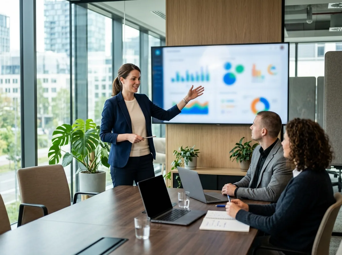Fractional Chief AI Officer presenting an AI roadmap to leadership
