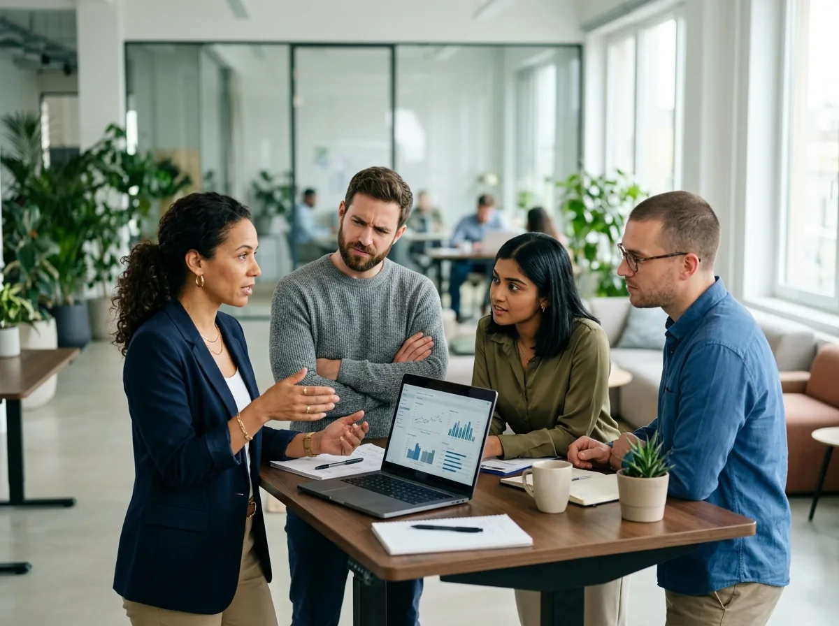 Team reviewing an AI pilot with a Fractional Chief AI Officer
