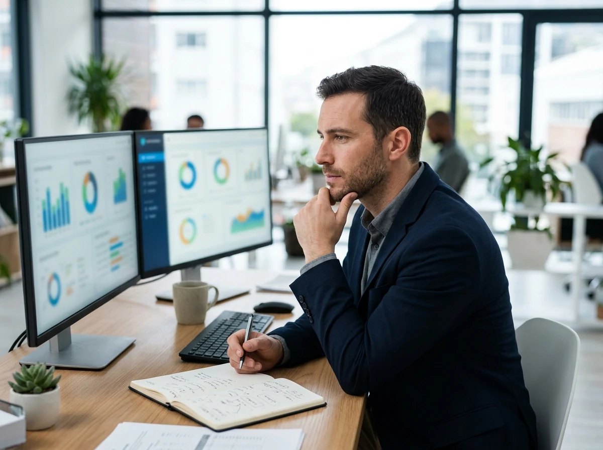 Fractional Chief Product Officer reviewing product metrics and dashboards