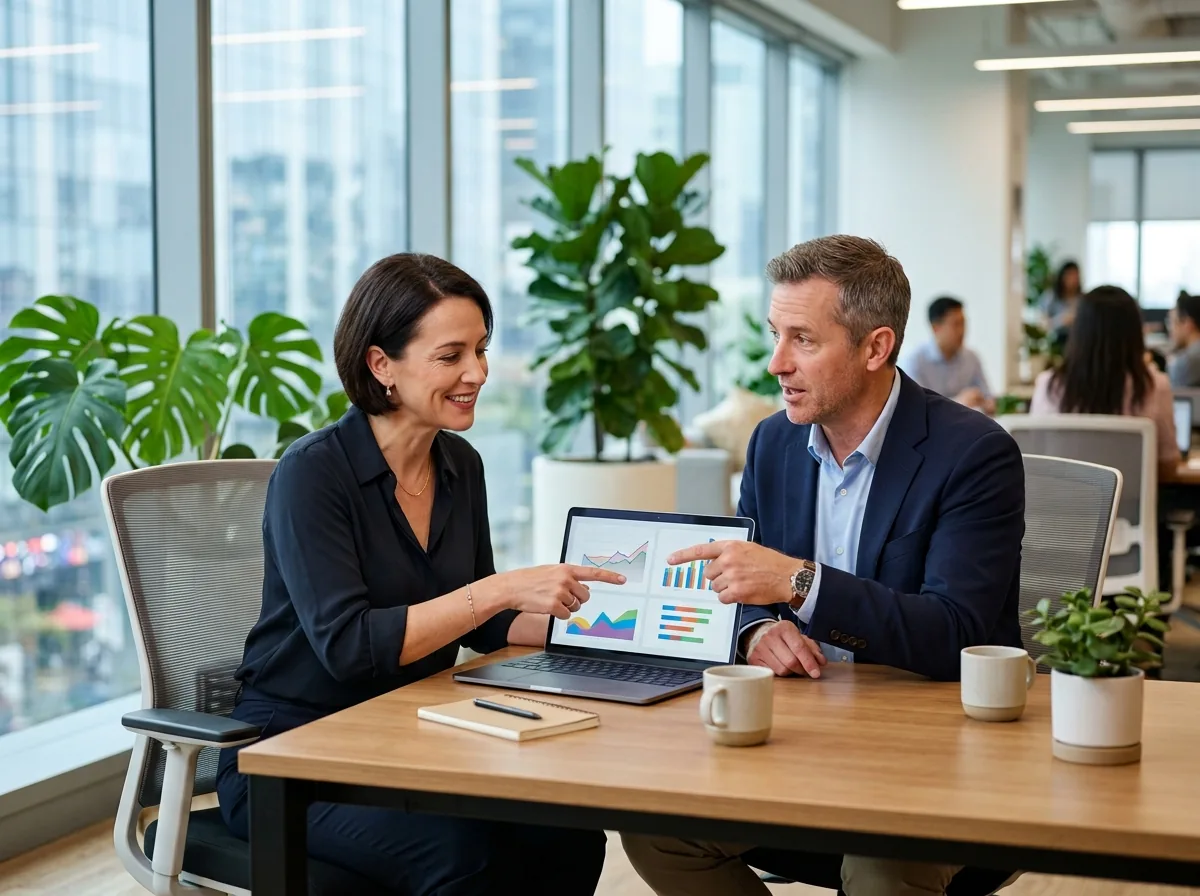 Fractional CRO reviewing a sales forecast with a colleague