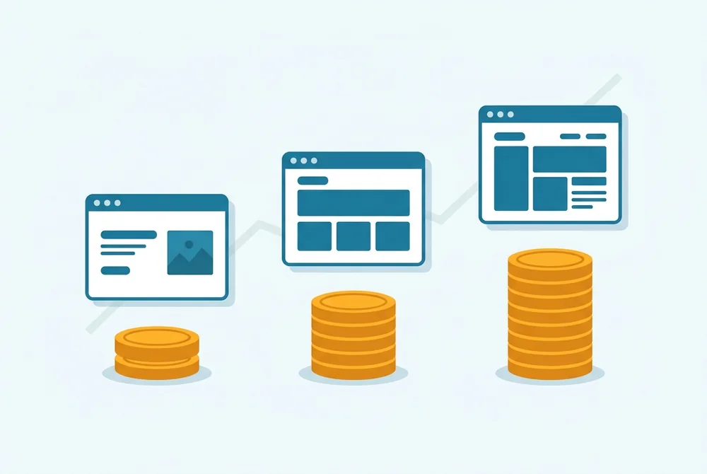 Consultant website cost rising across three budget tiers