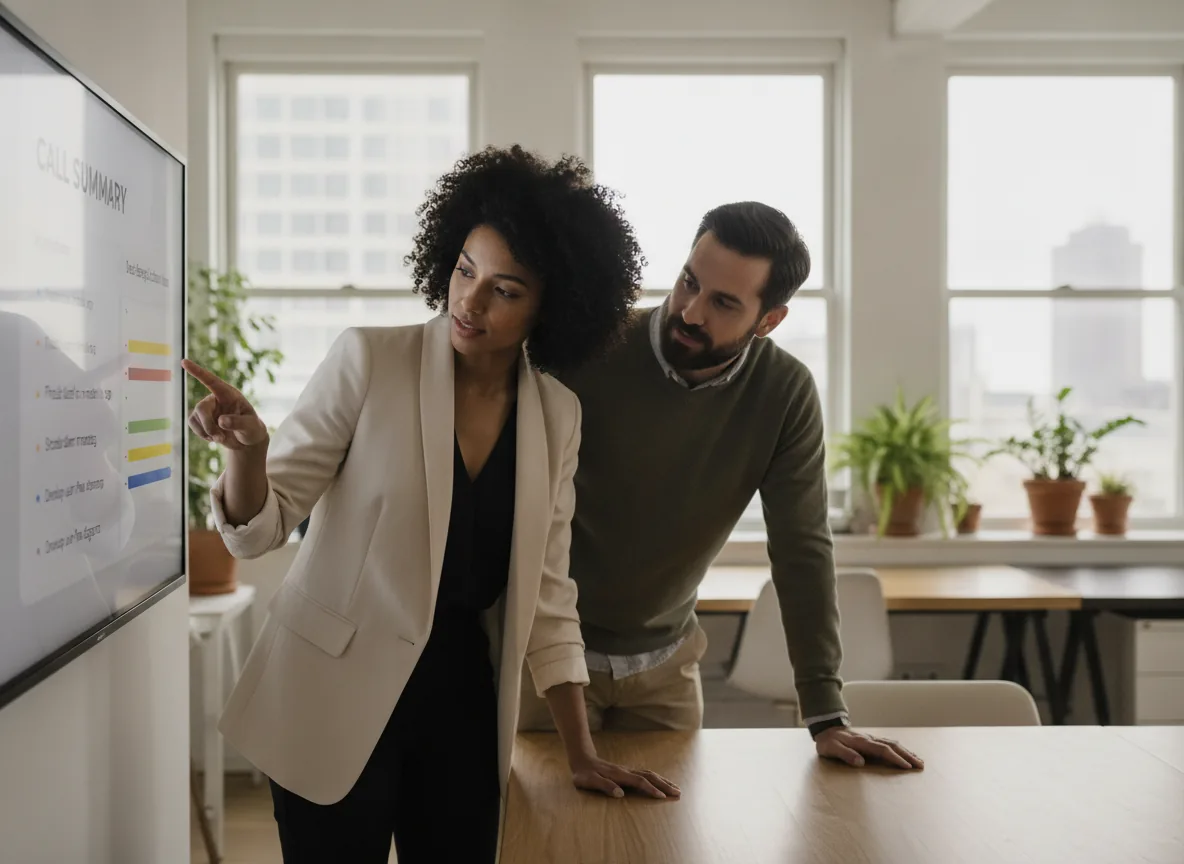 Consultant reviewing an AI meeting summary - AI Notetaker