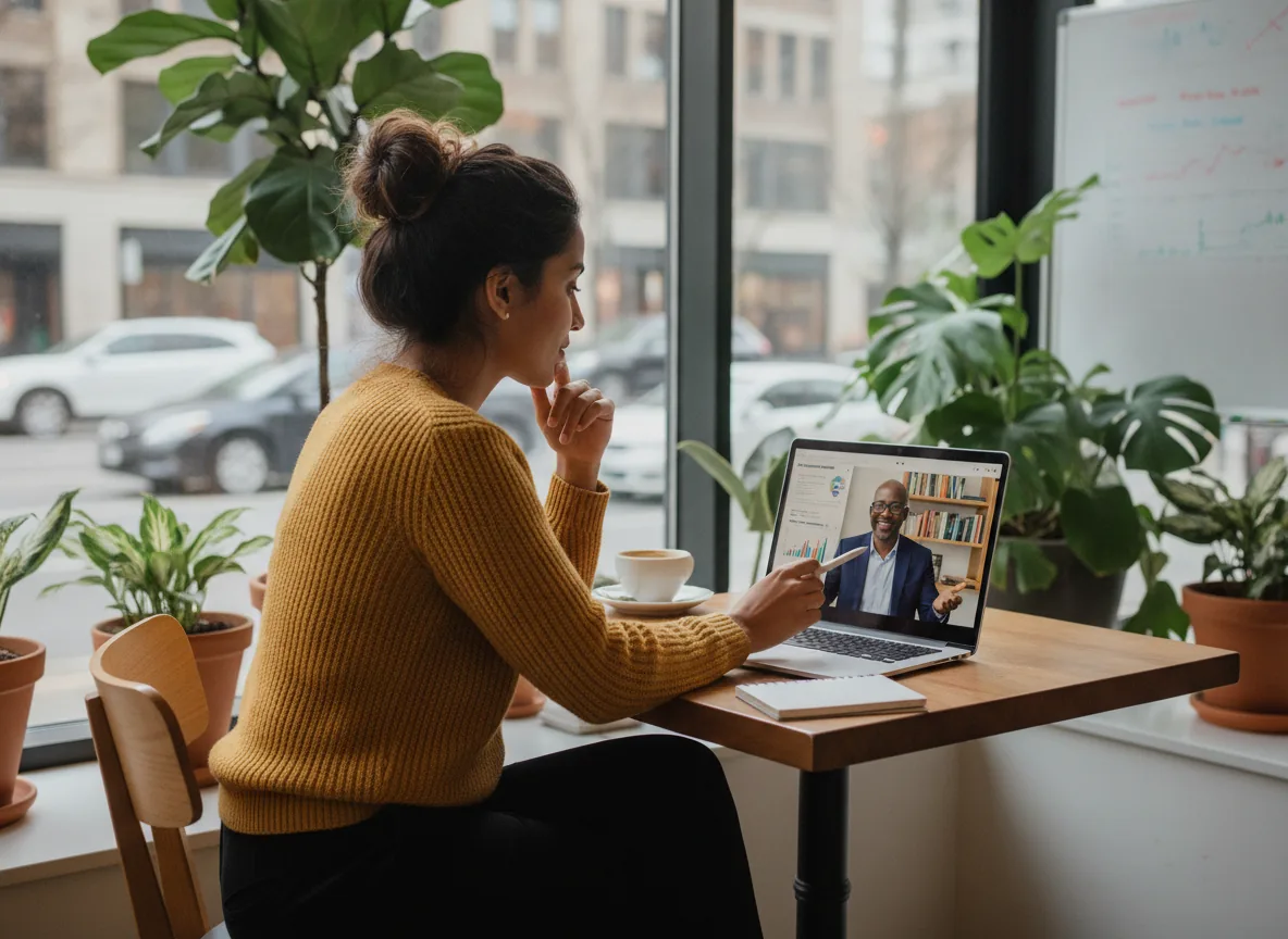 advisor and client reviewing investment growth charts on a laptop - Financial Advisory