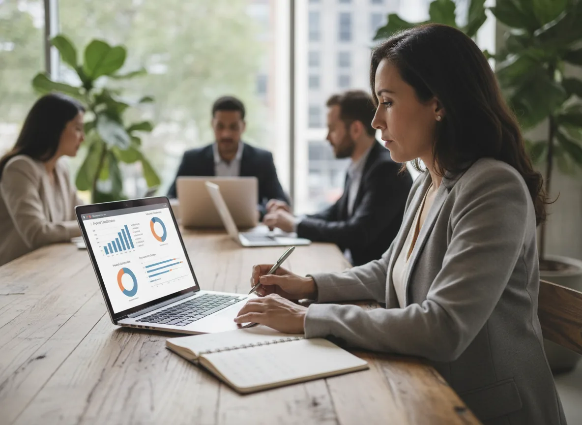 independent consultant reviewing retirement account growth charts on a laptop - 401(k) Plans